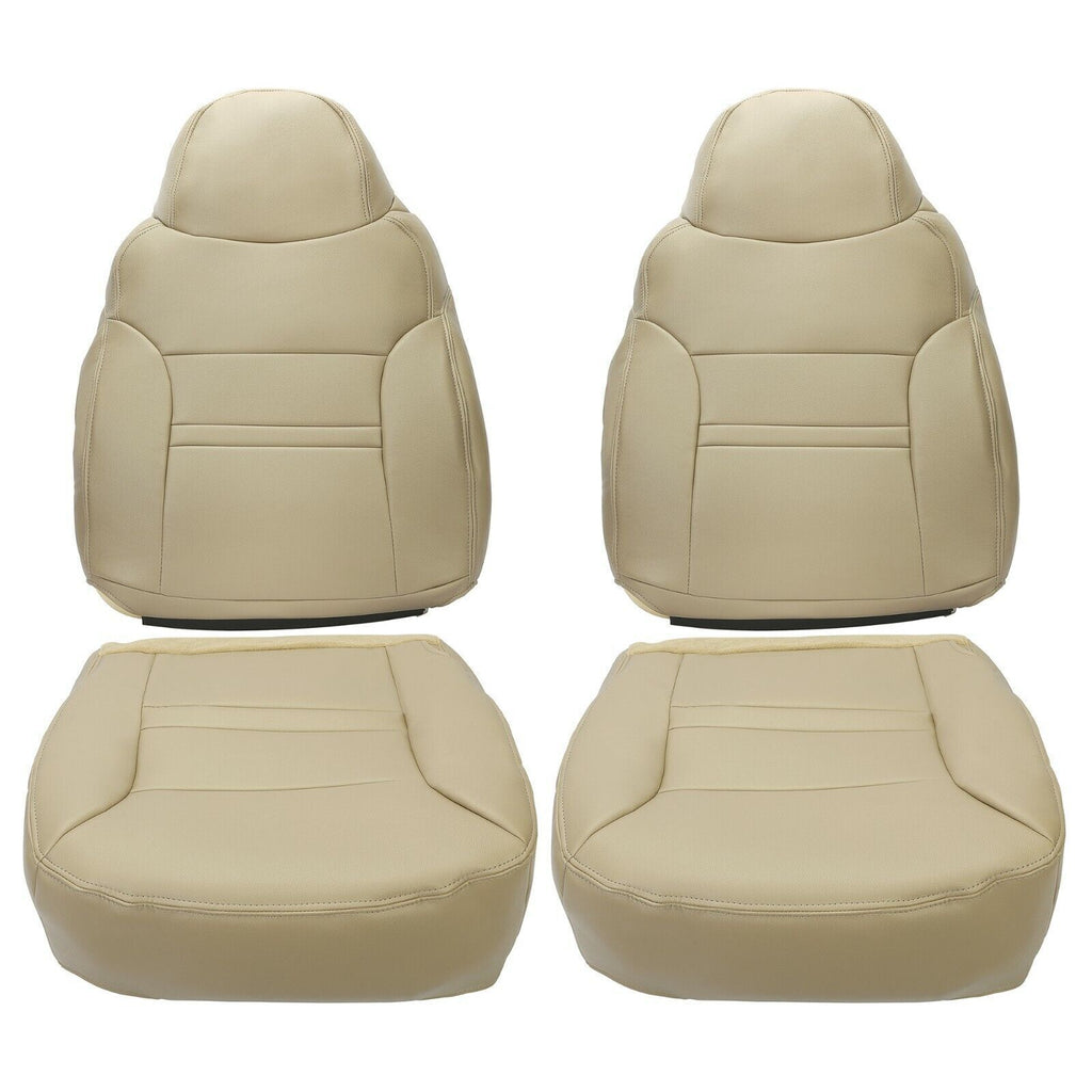 For 2000 2001 Ford Excursion Limited Front Bottom & Top Leather Seat Cover Tan