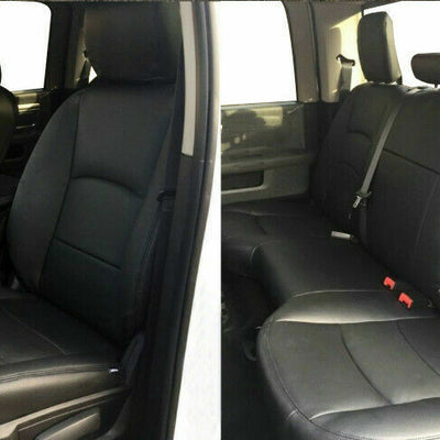 Black Front & Rear Seat Covers for 2013-2018 Ram 1500 2500 3500 Crew Cab 14PCS